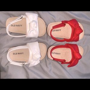 Faux-Leather knotted bow-tie sandals for baby